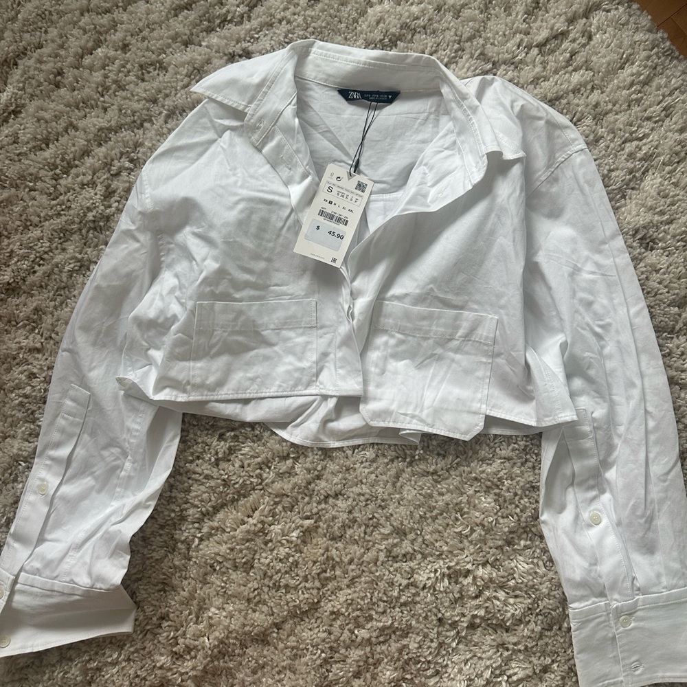 Zara Cropped Button Up